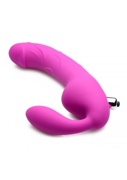 XR Brands Royal Rider Vibro Strap-On Dildo pink