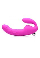 XR Brands Royal Rider Vibro Strap-On Dildo pink