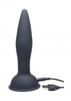 XR Brands Turbo Ass-Spinner Silikon Anal Plug mit Vibration und Fernbedienung schwarz