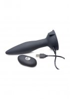 XR Brands Turbo Ass-Spinner Silikon Anal Plug mit Vibration und Fernbedienung schwarz