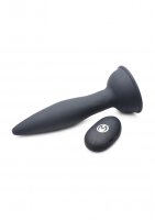 XR Brands Turbo Ass-Spinner Silikon Anal Plug mit Vibration und Fernbedienung schwarz