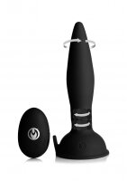 XR Brands Turbo Ass-Spinner Silikon Anal Plug mit Vibration und Fernbedienung schwarz