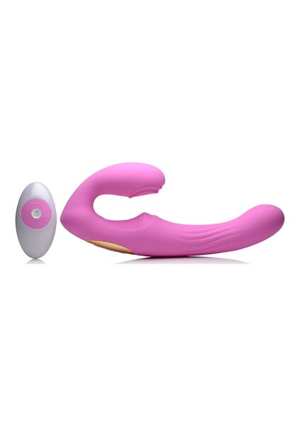 XR Brands U-Pulse Pulsating Vibro Strap-On pink