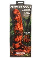 XR Brands Sabretooth Tiger Dildo orange black