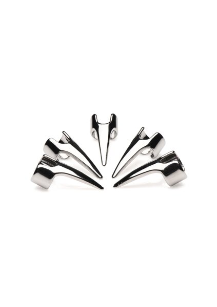 XR Brands Krallen Ringe 5 Stück Silber
