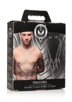 XR Brands double chain nipple clamps silver