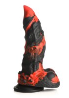 XR Brands Fire Demon Monster Dildo red black