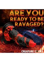 XR Brands Feuer Demon-Monster Dildo rot schwarz