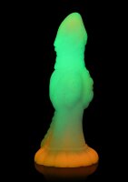 XR Brands Galactic Alien Creature Dildo glows in the dark colorful