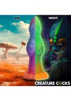 XR Brands Galactic Alien Creature Dildo glows in the dark colorful
