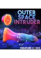 XR Brands Galactic Alien Creature Dildo glows in the dark colorful