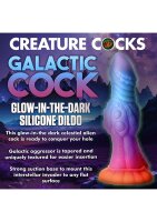 XR Brands Galactic Alien Creature Dildo glows in the dark colorful