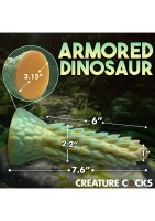 XR Brands Stegosaurus Cactus Reptile Silicone Dildo green