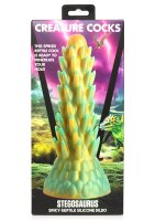 XR Brands Stegosaurus Cactus Reptile Silicone Dildo green