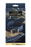 NS Novelties Bondage Couture Collar And Leash Blue