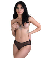 Alexa crotchless mesh panty Black S/M - L/XL