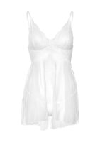 Babydoll and matching String White S/M - L/XL