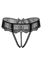 Delphine crotchless string Black S/M - L/XL