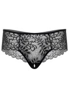 Ella crotchless cheeky panty Black S/M - L/XL