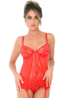 Lace Cami Corset with string Red S - XL