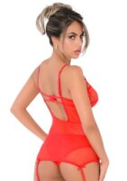 Lace Cami Corset with string Red S - XL