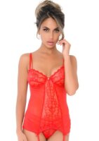 Lace Cami Corset with string Red S - XL