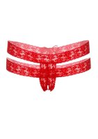 Lucy crotchless thong panty Red S/M - L/XL