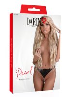 Pearl beaded g-string  Black S/M - L/XL