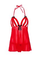 Peek-a-boo Ruffle Babydoll Red S/M - L/XL