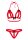 Peek-a-boo Ruffle Bra & Panty Red S/M - L/XL