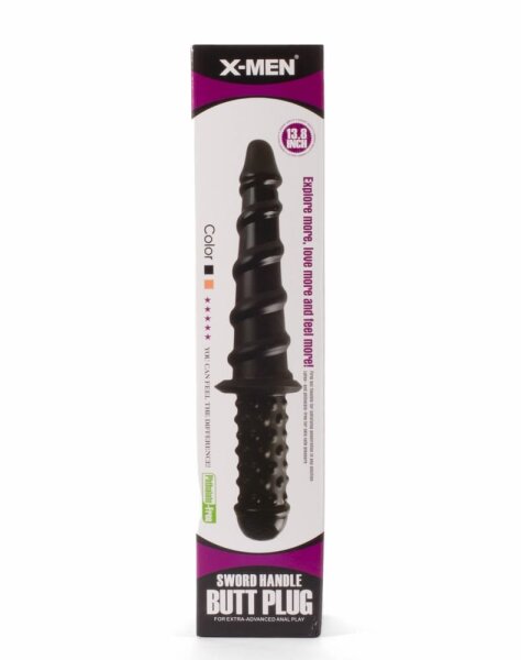 X-MEN Anal Plug mit Handgriff Schwarz I 5,5 cm