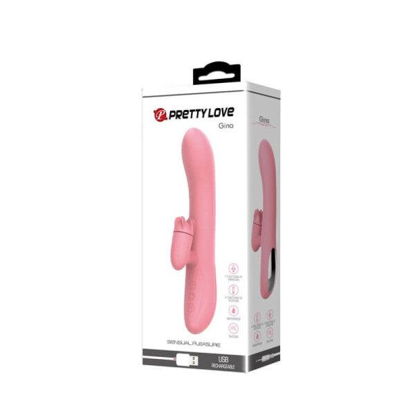 Pretty Love Gina G-spot vibrator with clitoris stimulation pink