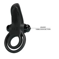 Pretty Love Vibrant Penis Ring with Clitoris Stimulation black