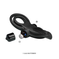 Pretty Love Vibrant Penis Ring with Clitoris Stimulation black