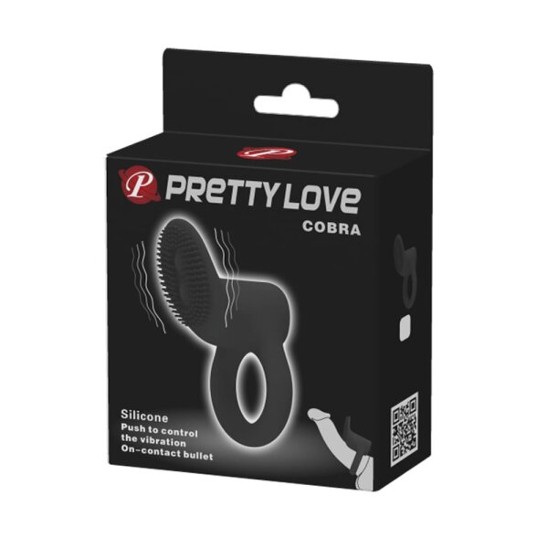 Pretty Love Cobra penis ring with clitoris stimulation black
