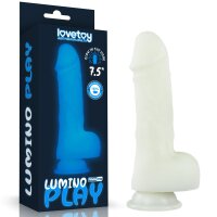 Lovetoy Lumino Play silicone dildo bright blue 19,3 cm