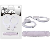 Sex Extra - Metal Cuffs & Love Rope White