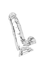 Clear Dildo w. Balls 6 inch - 16 cm