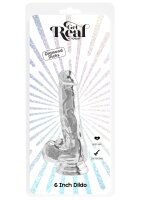 Clear Dildo w. Balls 6 inch - 16 cm