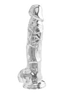 Clear Dildo w. Balls 8 inch - 22.5 cm