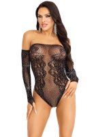 Leg Avenue Off the shoulder teddy schwarz O/S