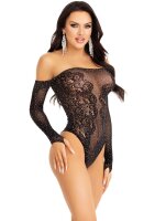 Leg Avenue Off the shoulder teddy black O/S