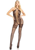 Leg Avenue mesh bodystocking with hearts one size black