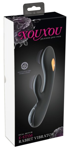 XOUXOU E-Stim stimulation current rabbit vibrator black