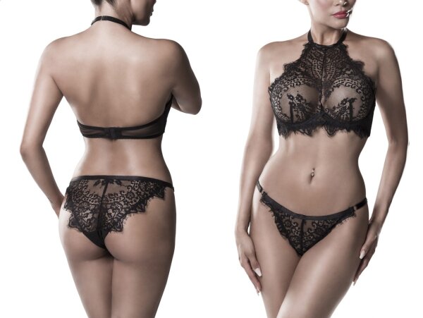 GREY VELVET 2-piece halterneck bra set S - XL