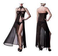 GREY VELVET 2-piece set (negligee, panties) S/M - XXL/3XL