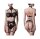 GREY VELVET 3-pcs. set (bra, thong, suspender belt) S/M