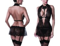 GREY VELVET suspender cami set S - XL