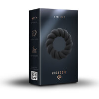 Rocks-off - Twist Non Vibrating Liquid Silicone Ring Black