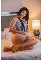 Kixies Andie halterlose Netz-Strümpfe braun S - XL